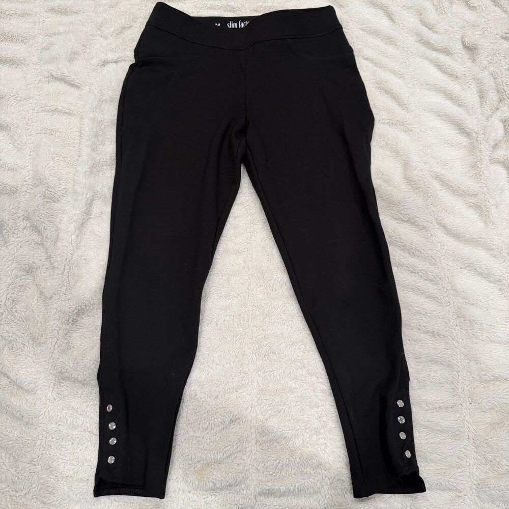 Slim Factor by Investments Black Leggings - Size M